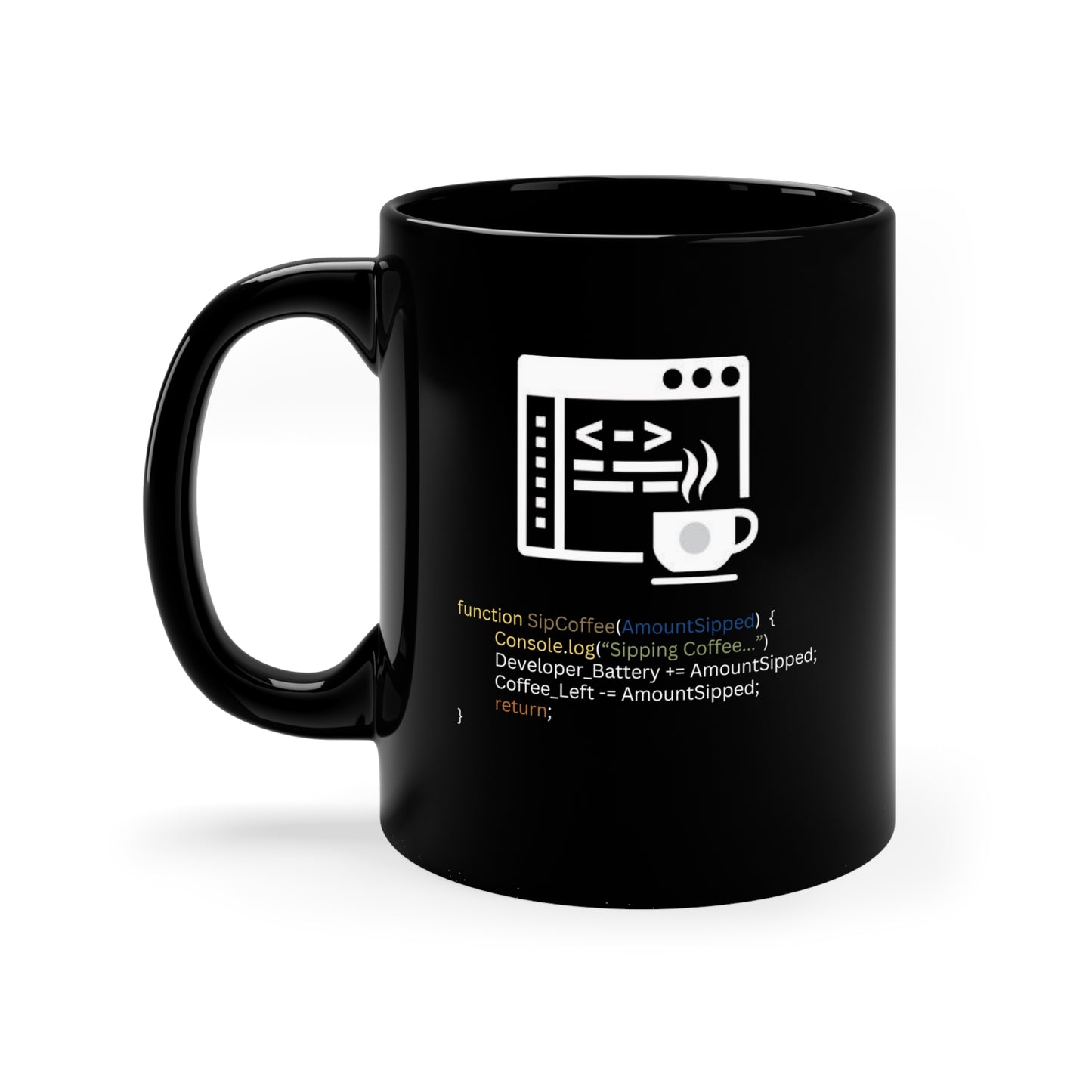 Coffee mug JS Function "SipCoffee()"