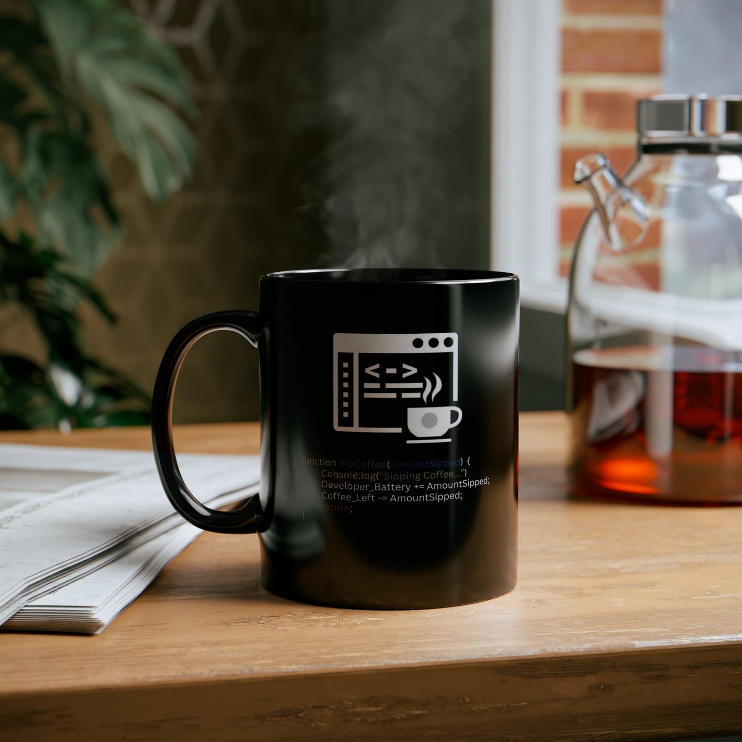 Coffee mug JS Function "SipCoffee()"