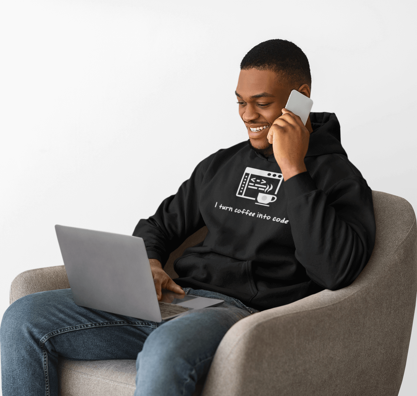 "I turn Coffee into code" hoodie + shirt
