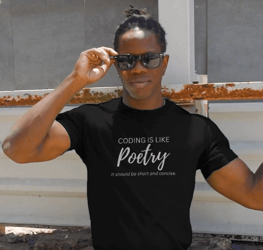 "Coding is like poetry: it should be short and concise" unisex shirt
